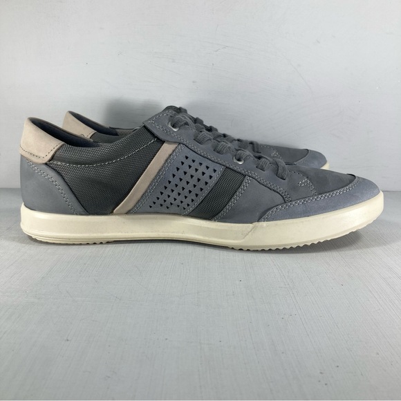 Ecco Collin 2.0 Casual Sneakers Suede Shoes Gray Blue Men 12-12.5 - Picture 3 of 9